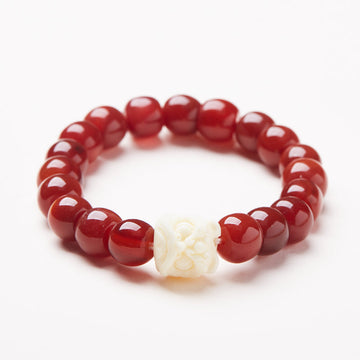 Enlightened Lion Red Agate Bracelet