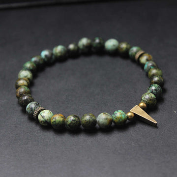 Buddha Stones Vintage Distressed Design Turquoise Copper Balance Bracelet