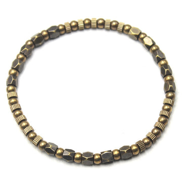 Buddha Stones Retro Distressed Irregular Design Copper Brass Luck Bracelet