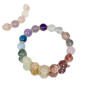 Rainbow multi-treasure natural crystal purple ase yellow tower crystal sunstone black gold super aquamarine Light luxury ladies bracelet