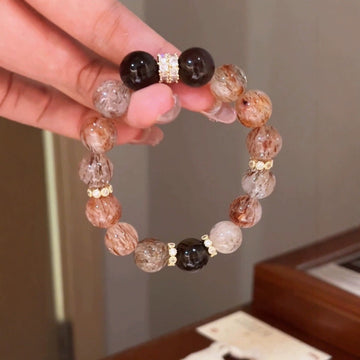 High quality 10mm black gold super seven crystal bracelet