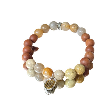 Natural coral jade bracelet single loop fortune bracelet