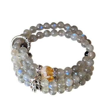 Natural crystal bracelet gray moonlight double circle crystal bracelet