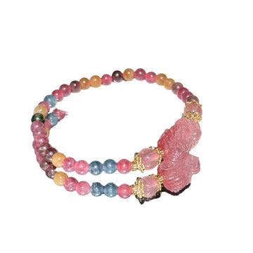 Natural crystal bracelet tourmaline Pixiu fortune bracelet