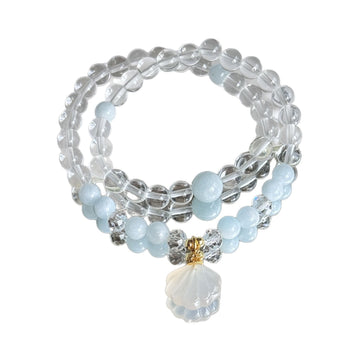 【Forget Worry】Aquamarine White Crystal Bracelet White Crystal