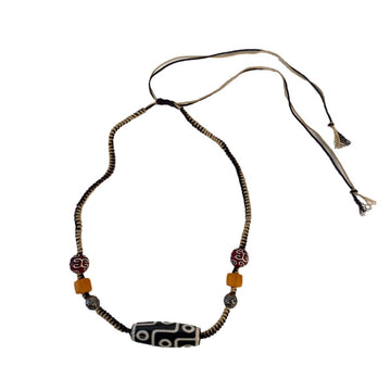 New Chinese style nine-eye dzi necklace for women ethnic style