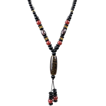 Agate Dzi Necklace Tibetan Agate Nine Eyes Dzi Necklace Old Agate Sweater Chain