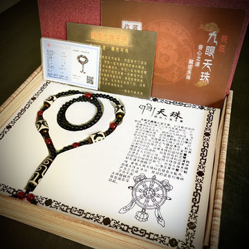 No. 4 exquisite black dzi necklace with high-end box and certificate