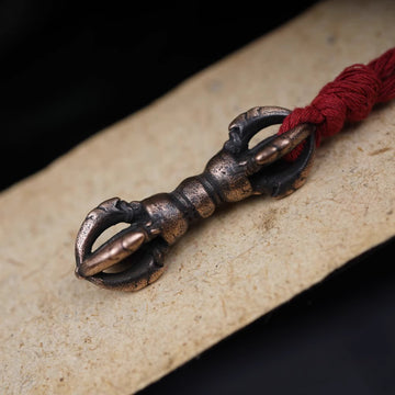Vintage Tibetan Copper Vajra Pendant