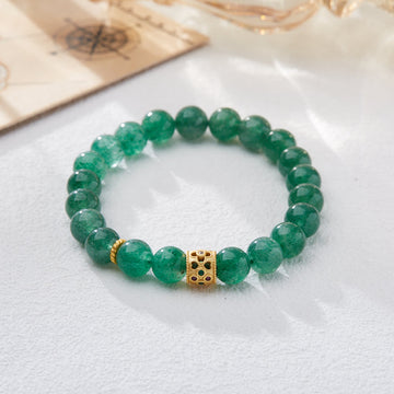Green Strawberry Quartz Bracelet - Wealth and Abundance Design