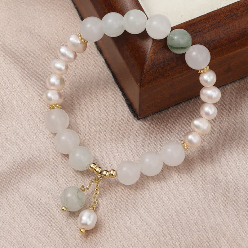 FREE Today: Luck and Happiness Tianshan Jade Pearl Bracelet