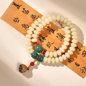 White jade bodhi 9*6mm double circle [lotus style]