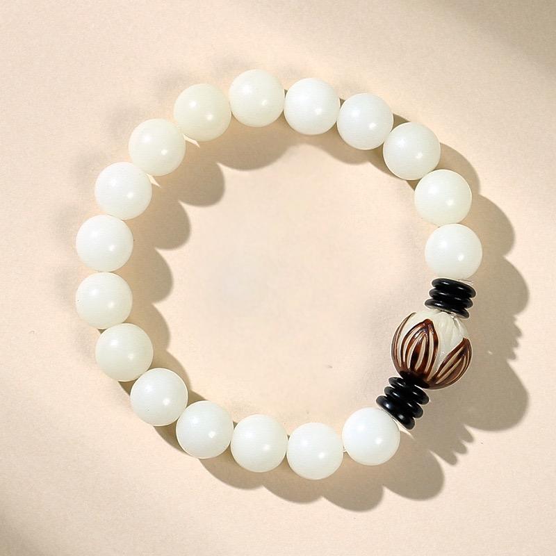 White jade Bodhi [lotus beads]
