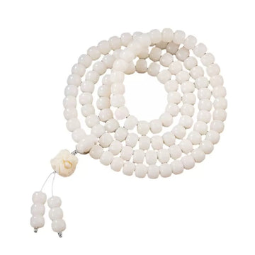 White jade bodhi bracelet 108 beads