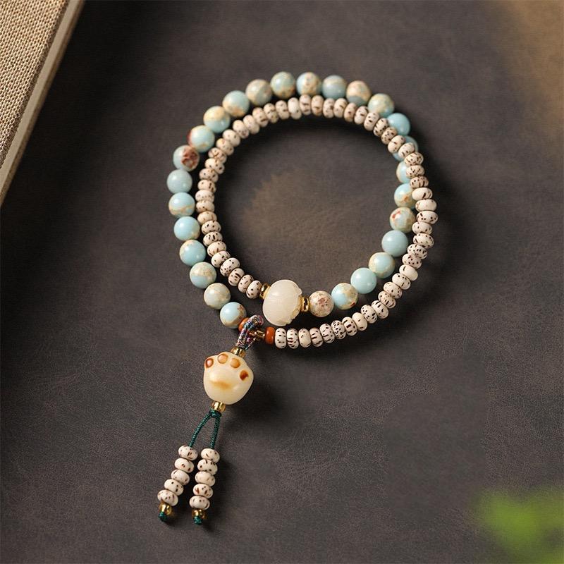 Star Moon Bodhi 3*5mm double circle [Shoushan cat claw pendant]