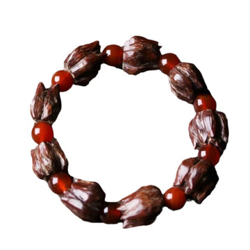 Natural bleeding lotus bodhi seed bracelet