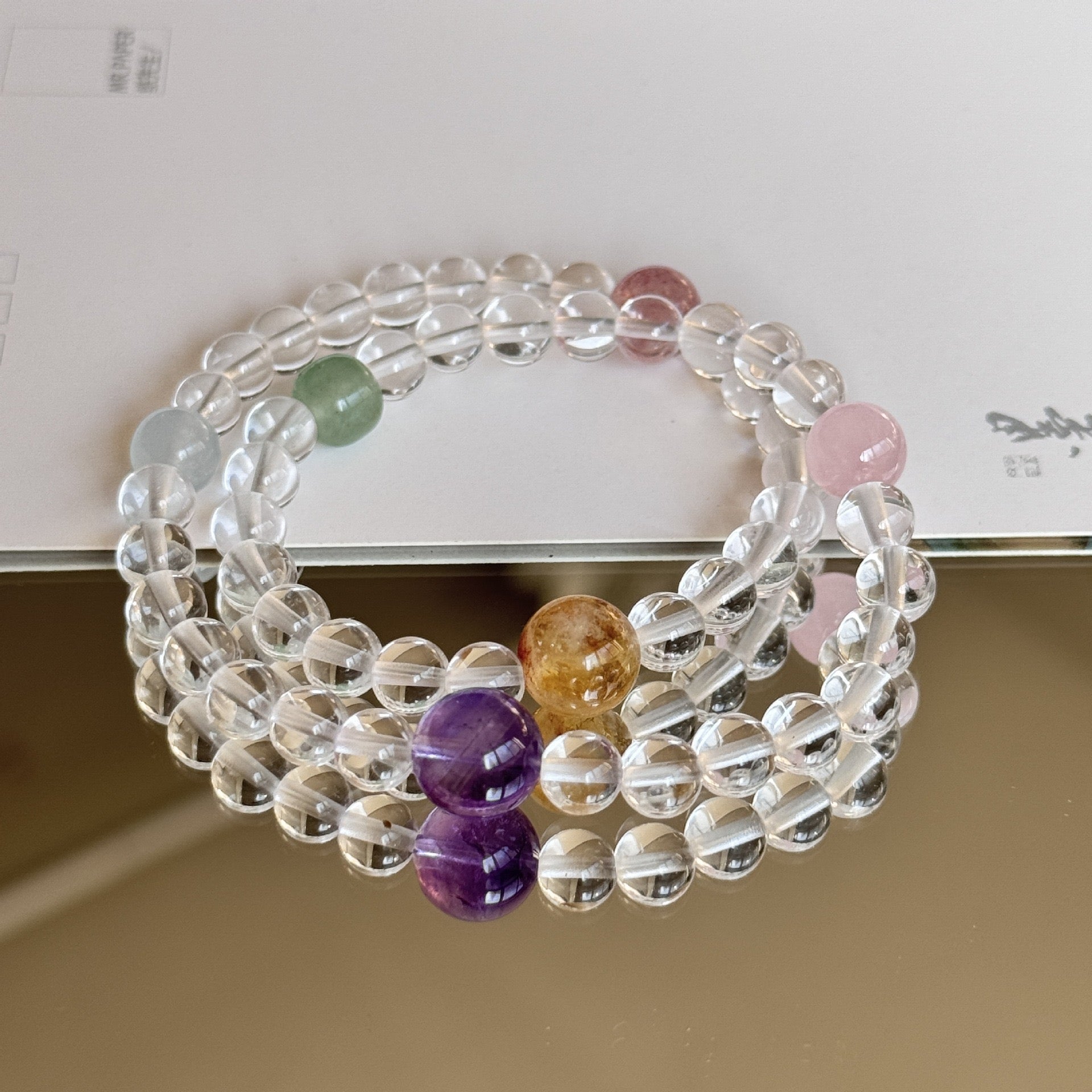 White crystal double ring