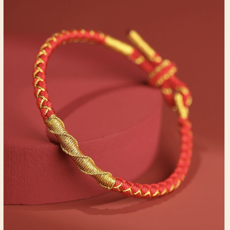 1 piece of dragon scale knotted red rope
