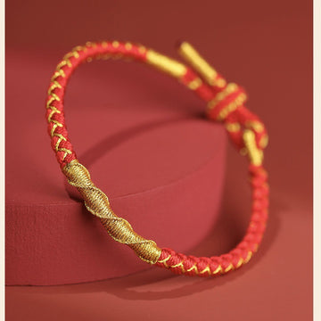 1 piece of dragon scale knotted red rope