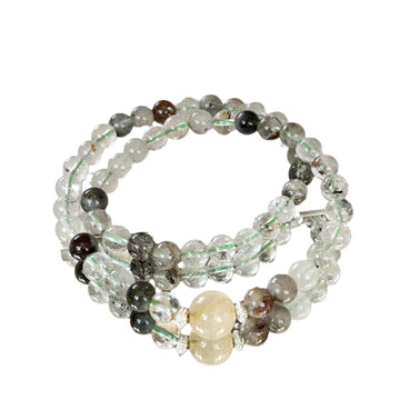 Natural green ghost double circle bracelet