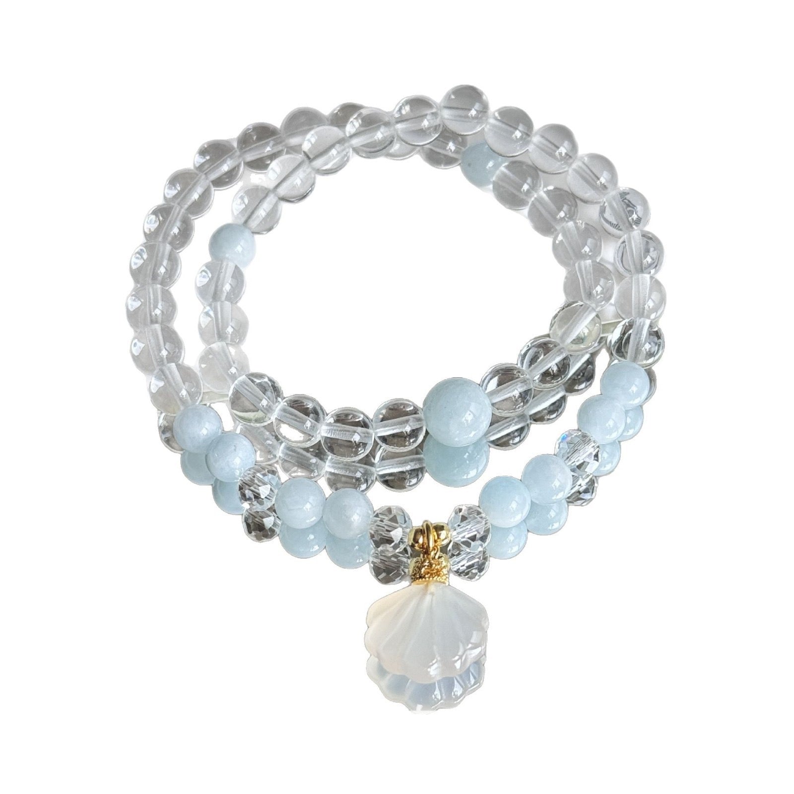 【Forget Worry】Aquamarine White Crystal Bracelet White Crystal