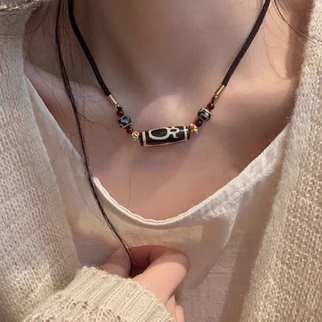 God of Wealth Dzi Necklace
